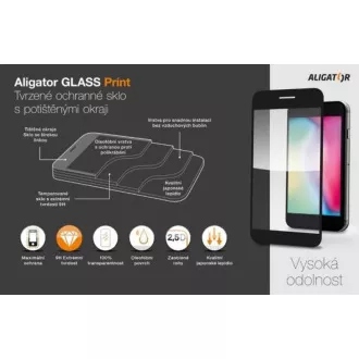 Alligator Schutz gehärtetes Glas GLASS PRINT, Xiaomi Redmi A2, schwarz, voller Bildschirm Klebstoff