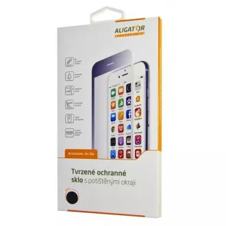 ALIGATOR gehärtetes Schutzglas PRINT schwarz, Huawei Y6 2019/Huawei Y6s/Honor 8A, vollflächig klebend