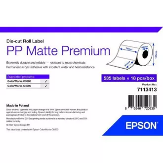 PP Mattes Etikett Premium, 76mm x 51mm, 535 Etiketten