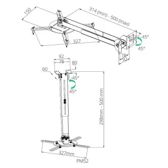 TB Projektorhalterung 2in1 TB-M52 Decke/Wand 10kg