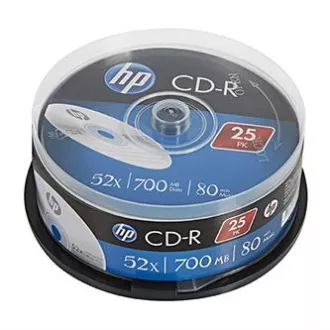 HP CD-R, CRE00015-3, 69311, 25er-Pack, 700MB, 52x, 80 Min., 12cm, nicht bedruckbar, Cake Box, für die Datenarchivierung