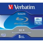 Verbatim BD-R, Datalife, 25GB, Jewel Box, 43836, 6x, 5er-Pack