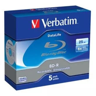Verbatim BD-R, Datalife, 25GB, Jewel Box, 43836, 6x, 5er-Pack