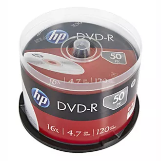 HP DVD-R, DME00025-3, 69316, 4,7 GB, 16x, Spindel, 50er-Pack, nicht bedruckbar, 12 cm, für die Datenarchivierung
