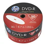 HP DVD-R, Tintenstrahl bedruckbar, DME00070WIP-3, 69302, 4,7 GB, 16x, lose, 50er-Pack, 12 cm, für die Datenarchivierung