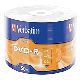 Verbatim DVD-R, Matt Silver, 43791, 4.7GB, 16x, wrap, 50er-Pack, nicht bedruckbar, 12cm, für die Datenarchivierung