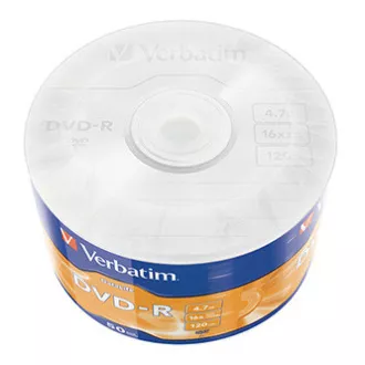 Verbatim DVD-R, Matt Silver, 43791, 4.7GB, 16x, wrap, 50er-Pack, nicht bedruckbar, 12cm, für die Datenarchivierung