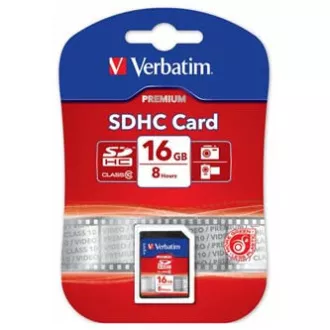 Verbatim Secure Digital Karte Premium U1, 16GB, SDHC, 43962, UHS-I U1 (Klasse 10)