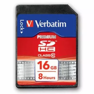 Verbatim Secure Digital Karte Premium U1, 16GB, SDHC, 43962, UHS-I U1 (Klasse 10)