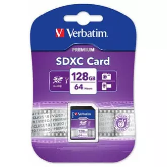 Verbatim Secure Digital-Karte Premium U1, 128 GB, SDXC, 44025, UHS-I U1 (Klasse 10)