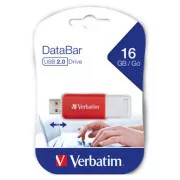 Verbatim USB-Flash-Laufwerk, USB 2.0, 16 GB, DataBar, rot, 49453, für die Datenarchivierung