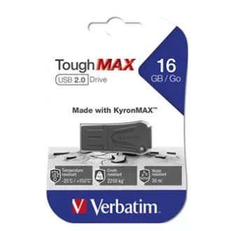 Verbatim USB-Flash-Laufwerk, USB 2.0, 16 GB, ToughMAX, schwarz, 49330, USB A, Verbundmaterial KyronMAX(tm)