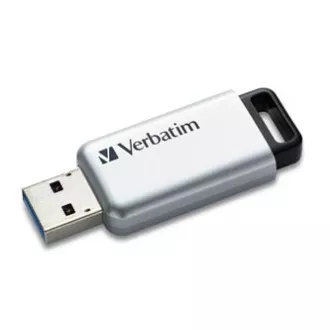 Verbatim USB-Flash-Laufwerk, USB 3.0, 64 GB, Secure Pro, silber, 98666, USB A, AES 256-Bit-Verschlüsselung, mit ausziehbarem Anschluss