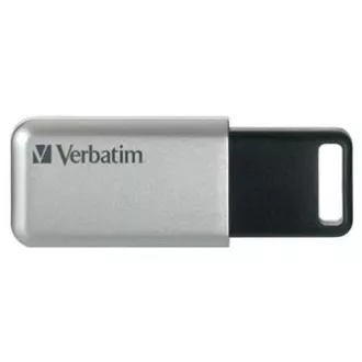 Verbatim USB-Flash-Laufwerk, USB 3.0, 64 GB, Secure Pro, silber, 98666, USB A, AES 256-Bit-Verschlüsselung, mit ausziehbarem Anschluss