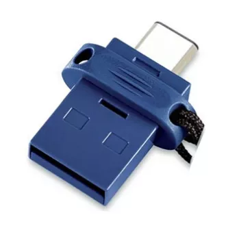 Verbatim USB-Flash-Laufwerk OTG, USB 3.0, 64GB, Dual, Blau, 49967, USB A / USB C, mit Öse