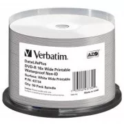 Verbatim DVD-R, Wide Printable Waterproof No ID Brand, 43734, 4,7GB, 16x, Spindel, 50er-Pack, 12cm, für die Datenarchivierung