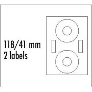 Logo-Etiketten für CD 118/41mm, A4, matt, weiß, 2 Etiketten, 2 Streifen, 140g/m2, 10er-Pack, für Tintenstrahl- und Laserdrucker