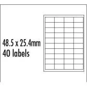 Logo-Etiketten 48,5 x 25,4 mm, A4, matt, rot, 40 Etiketten, 10er-Pack, für Tintenstrahl- und Laserdrucker