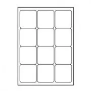 Logo-Etiketten 66mm x 70mm, A4, matt, weiß, 12 Etiketten, 140g/m2, 10er-Pack, für Tintenstrahl- und Laserdrucker