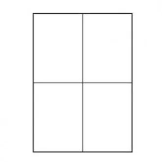 Logo-Etiketten 105mm x 148mm, A4, matt, weiß, 4 Etiketten, 140g/m2, 10er-Pack, für Tintenstrahl- und Laserdrucker