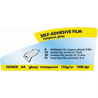 Logo-Selbstklebefolie, klar, glänzend, transparent, A4, 125 g/m2, 1200dpi, 10 Blatt, für Laserdrucker, L Logo-Selbstklebefolie, klar, glänzend, transparent, A4, 125 g/m2, 1200dpi, 10 Blatt, für Laserdrucker, L