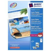 Avery Zweckform Premium Laserpapier, 2798, Fotopapier, hochglänzend, weiß, A4, 200 g/m2, 100 Stück, Laser