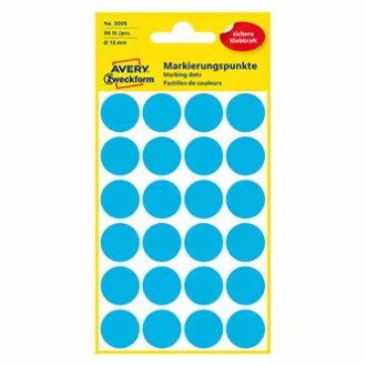Avery Zweckform Etiketten 18mm, blau, 24 Etiketten, Marker, 4er-Pack, 3005, für Handschrift Avery Zweckform Etiketten 18mm, blau, 24 Etiketten, Marker, 4er-Pack, 3005, für Handschrift