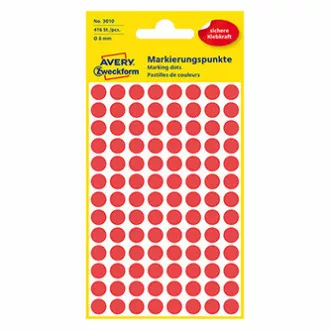 Avery Zweckform Etiketten 8mm, rot, 104 Etiketten, Marker, 4er-Pack, 3010, für Handschrift
