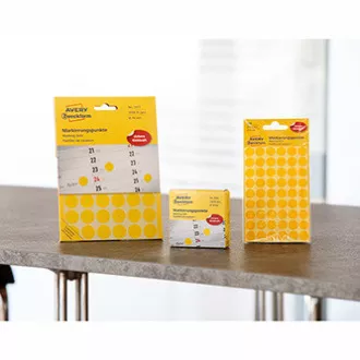 Avery Zweckform Etiketten 8mm, gelb, 104 Etiketten, Marker, 4er-Pack, 3013, für Handschrift