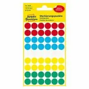 Avery Zweckform Etiketten 12mm, farbig, 54 Etiketten, Marker, 5er-Pack, 3088, für Handschrift