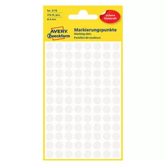 Avery Zweckform Etiketten 8mm, weiß, 104 Etiketten, Marker, 4er-Pack, 3175, für Handschrift