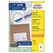 Avery Zweckform Etiketten 105 mm x 74 mm, A4, weiß, 8 Etiketten, Packung à 100 Stück, 3427, für Laser- und Tintenstrahldrucker sowie Kopierer