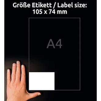 Avery Zweckform Etiketten 105 mm x 74 mm, A4, weiß, 8 Etiketten, Packung à 100 Stück, 3427, für Laser- und Tintenstrahldrucker sowie Kopierer Avery Zweckform Etiketten 105 mm x 74 mm, A4, weiß, 8 Etiketten, Packung à 100 Stück, 3427, für Laser- und Tintenstrahldrucker sowie Kopierer