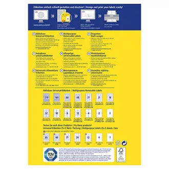 Avery Zweckform Etiketten 63,5 mm x 29,6 mm, A4, weiß, 27 Etiketten, ablösbar, 25er-Pack, L4737REV-25, für Laser und Inkjet