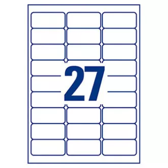 Avery Zweckform Etiketten 63,5 mm x 29,6 mm, A4, weiß, 27 Etiketten, ablösbar, 25er-Pack, L4737REV-25, für Laser und Inkjet
