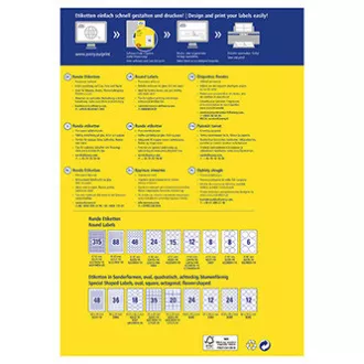 Avery Zweckform Etiketten 60mm, A4, weiß, 12 Etiketten, 10er-Pack, L3416-10, für Laser- und Tintenstrahldrucker, Kopierer