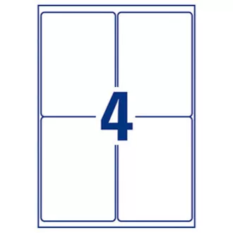 Avery Zweckform Etiketten 99,1mm x 139mm, A4, matt, weiß, 4 Etiketten, sehr haltbar, 20er-Pack, L4774-20, für Laserdrucker