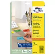 Avery Zweckform Etiketten 25,4mm x 10mm, A4, gelb, 189 Etiketten, mini, ablösbar, 20er Pack, L6037-20, für Laser und Inkjet
