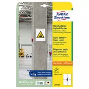 Avery Zweckform-Etiketten 105mm x 148mm, A4, weiß, 4 Etiketten, stark klebend, 20er-Pack, L7876-20, für Laser und Atram