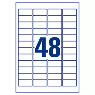 Avery Zweckform-Etiketten 45,7 mm x 21,2 mm, A4, weiß, 48 Etiketten, sehr haltbar, 10 Stück verpackt, L7911-10, für Laserdrucker und
