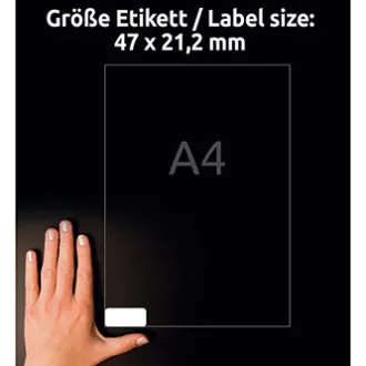 Avery Zweckform-Etiketten 45,7 mm x 21,2 mm, A4, weiß, 48 Etiketten, sehr haltbar, 10 Stück verpackt, L7911-10, für Laserdrucker und