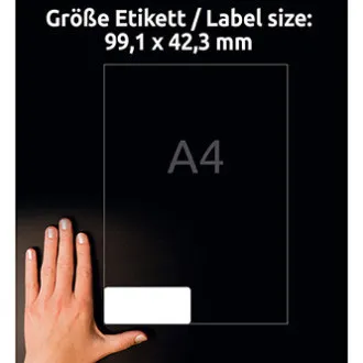 Avery Zweckform Etiketten 99,1 mm x 42,3 mm, A4, weiß, 12 Etiketten, sehr strapazierfähig, verpackt zu je 40 Stück, L7913-40, für Laserdrucker und