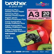 Brother Glossy Photo Paper, BP71GA3, Fotopapier, glänzend, weiß, A3, 260 g/m2, 20 Stück, Inkjet
