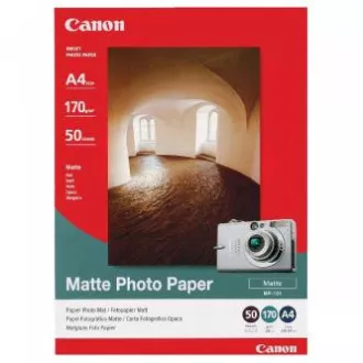 Canon Matte Photo Paper, MP-101 A4, Fotopapier, matt, 7981A005, weiß, A4, 170 g/m2, 50 Stück, Inkjet