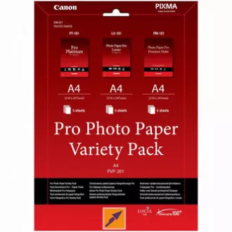 Canon Fotopapier Pro Variety Pack PVP-201, PVP-201, Fotopapier, 5x matt PM-101, 5x glänzend PT-101, 5x LU-101 Typ glänzend, 6211B02