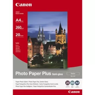 Canon Fotopapier Plus Halbglänzend, SG-201, Fotopapier, halbglänzend, satiniert Typ 1686B018, weiß, 20x25cm, 8x10", 260 g/m2, 20 Stk,