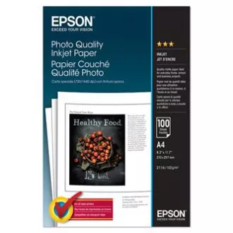 Epson Photo Quality InkJet Papier, C13S041061, Fotopapier, matt, weiß, A4, 102 g/m2, 720dpi, 100 Stück, Inkjet