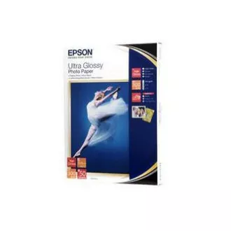 Epson Ultra Glossy Photo Paper, C13S041944BH, Fotopapier, glänzend, weiß, R200, R300, R800, RX425, RX500, 13x18cm, 5x7", 300 g/m2, 5