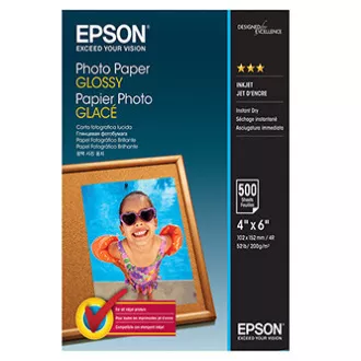 Epson Fotopapier, C13S042549, Fotopapier, glänzend, weiß, 10x15cm, 4x6