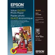 Epson Value Glossy Photo Paper, C13S400037, Fotopapier, glänzend, weiß, 10x15cm, 183 g/m2, 20 Stück, Inkjet